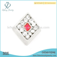 Silver crystal charms,silver zinc alloy floating charm jewelry